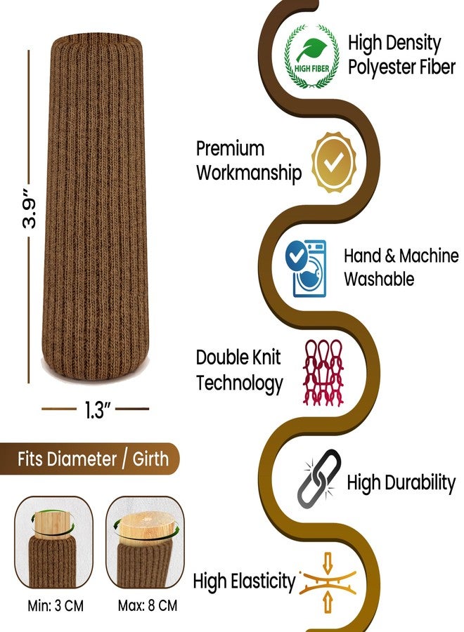 IAMZAY 24 Pcs Brown Premium Chair Leg Socks Protectors for Hardwood Floors - Do not Easily Fall Off - Very Easy to Put on - Fits All Leg Shapes - High Elastic Bar Stool Leg Covers - Furniture Pads… - Image 2