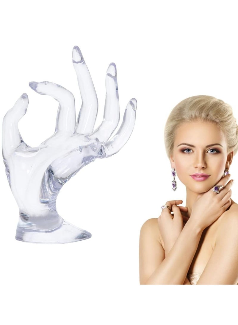 D Beauty OK Hand Jewellery Holder Plastic Hand-Shaped Jewelry Display Hand, Women Hand for Rings, Bracelets, Necklaces, Body Chains, Watch, Modern Aesthetic, Mannequin Hand for Jewelery Organizer  - Image 1