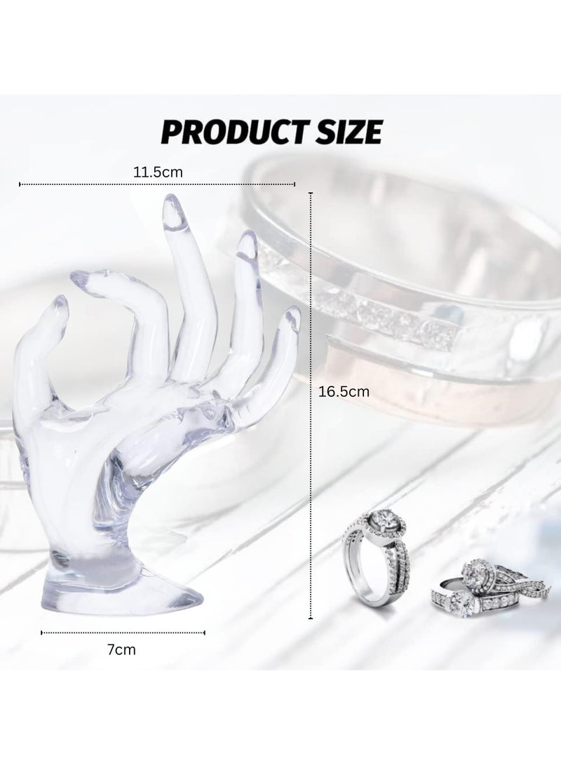 D Beauty OK Hand Jewellery Holder Plastic Hand-Shaped Jewelry Display Hand, Women Hand for Rings, Bracelets, Necklaces, Body Chains, Watch, Modern Aesthetic, Mannequin Hand for Jewelery Organizer  - Image 2