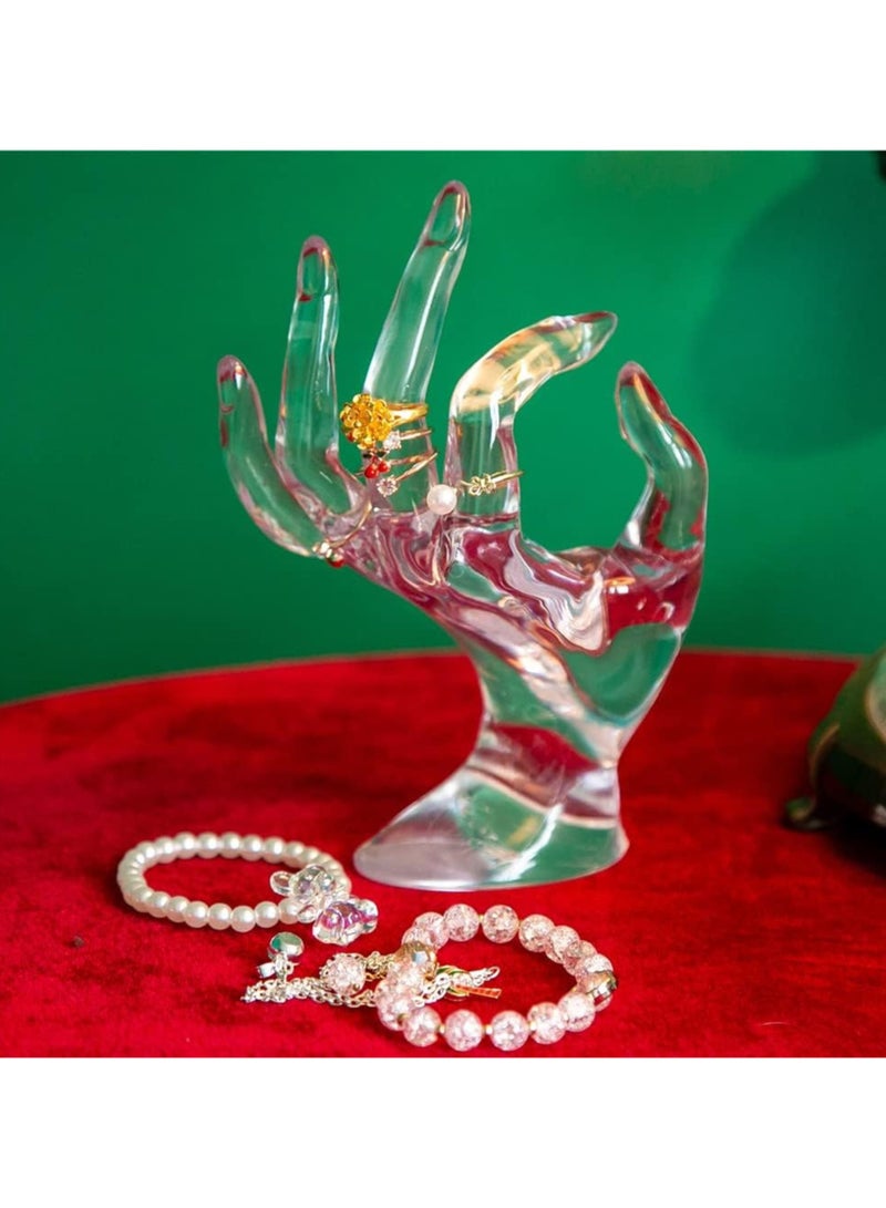 D Beauty OK Hand Jewellery Holder Plastic Hand-Shaped Jewelry Display Hand, Women Hand for Rings, Bracelets, Necklaces, Body Chains, Watch, Modern Aesthetic, Mannequin Hand for Jewelery Organizer  - Image 5