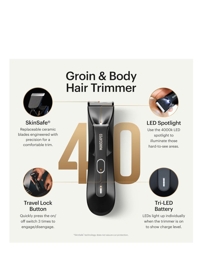 manscaped MANSCAPED® The Lawn Mower® 4.0, Electric Groin Hair Trimmer, Replaceable SkinSafe® Ceramic Blade Heads, Waterproof Wet/Dry Clippers, Rechargeable, Wireless Charging, Male Hygiene Grooming Razor - Image 2