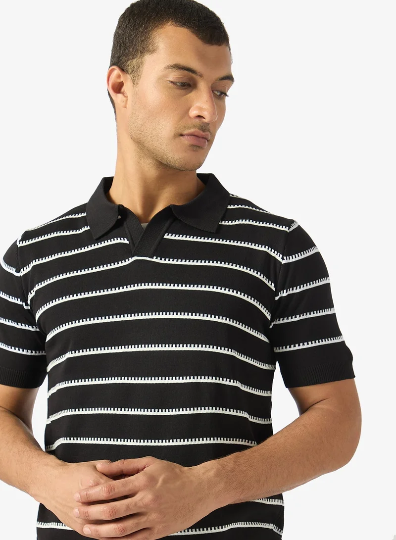 Seventy Five Knitted Stripe Polo