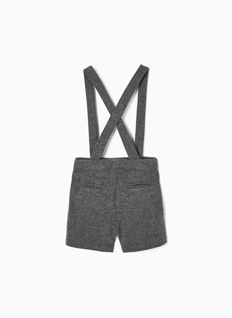 Zippy Interlock Shorts with Removable Braces for Baby Boys 'B&S', Grey