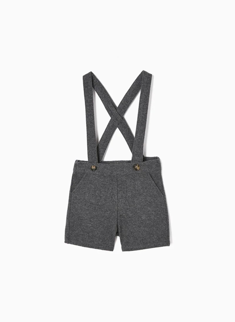 Zippy Interlock Shorts with Removable Braces for Baby Boys 'B&S', Grey