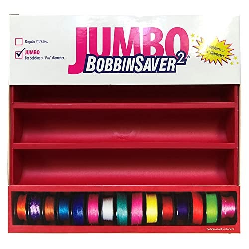 Grabbit BobbinSaver Jumbo Bobbin Organizer – Holds 70+ Bobbins – Flexible Plastic Holder for Sewing Machine, Embroidery, & Quilting Bobbin Storage, Red - Image 1