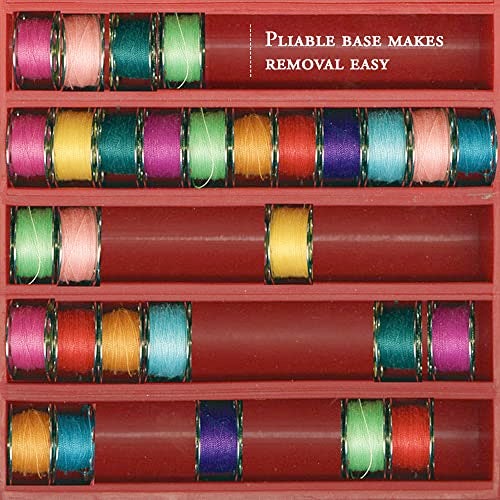 Grabbit BobbinSaver Jumbo Bobbin Organizer – Holds 70+ Bobbins – Flexible Plastic Holder for Sewing Machine, Embroidery, & Quilting Bobbin Storage, Red - Image 5