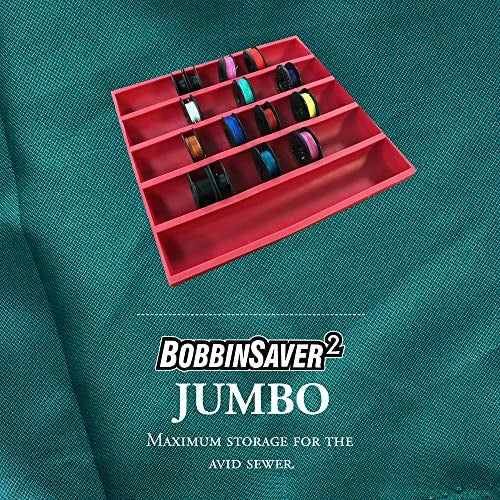 Grabbit BobbinSaver Jumbo Bobbin Organizer – Holds 70+ Bobbins – Flexible Plastic Holder for Sewing Machine, Embroidery, & Quilting Bobbin Storage, Red - Image 2