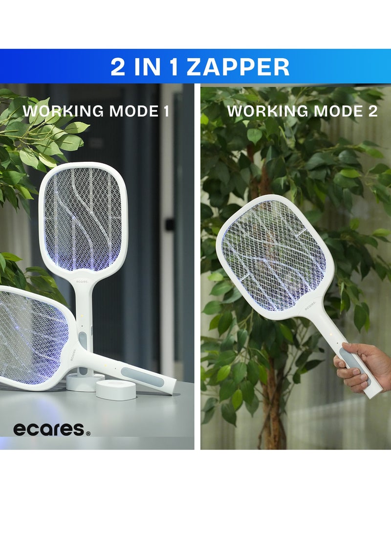 ECARES® Electric Bug Zapper, Mosquito Swatter, Mosquito Lamp with Base, Heavy Duty 1200mah, UV Light, 3000V, Rechargeable, 3 Layers Safety Mesh, For Indoor and Outdoor. - pzsku/ZB7C714F64AC5EB4CBBCBZ/45/_/1718112097/5554956e-c52d-4331-b0ed-9b82bb250948