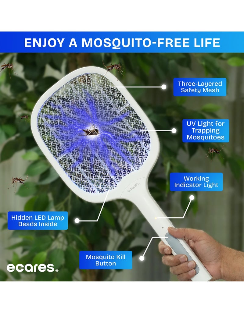 ECARES® Electric Bug Zapper, Mosquito Swatter, Mosquito Lamp with Base, Heavy Duty 1200mah, UV Light, 3000V, Rechargeable, 3 Layers Safety Mesh, For Indoor and Outdoor. - pzsku/ZB7C714F64AC5EB4CBBCBZ/45/_/1718112118/23ccaa7b-007d-4a71-9985-7f5b17bca51f