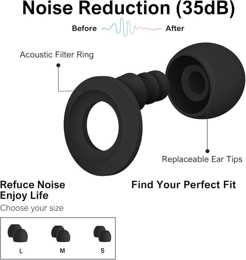 3sets Loop Ear Plugs Sleeping Noise Canceling Ear Plugs Swimming Silicone Ear Breed Stuffer Hear Protector(3Pcs Black) - Image 5
