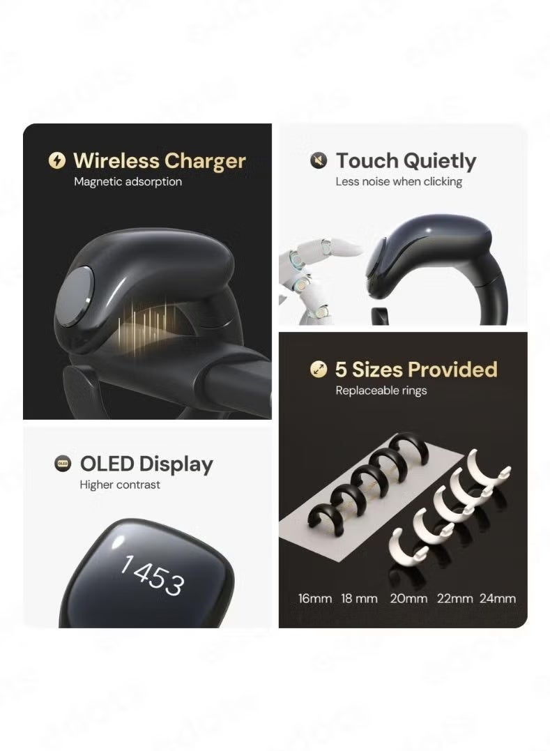 ويسلاميك خاتم التسبيح الذكي iTasbih FAITH، شاشة OLED، عداد الذكر، تذكيرات الصلاة، 5 أحجام قابلة للتعديل، شحن لاسلكي، مقاوم للماء، مزود بتقنية البلوتوث، هدية مثالية لأي مناسبة - Image 3