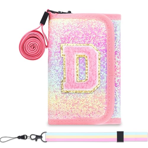 Luchike Girls Wallets for Kids 6-8 8-10 kids wallet Cute Wallets for Teen Girls with Initials Coin Pocket Toddler Wallet for Girls with Magic Sticker Teen Girl Wallet for Gifts D - Image 1