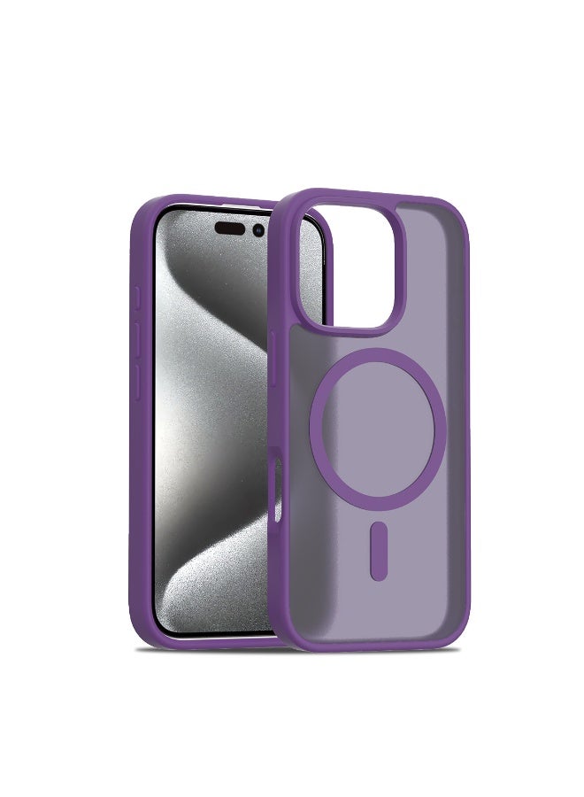 NIBEMINENT Silicone Magnetic Absorption Simple Protection Case With Magsafe For iPhone 16,  Deep Purple