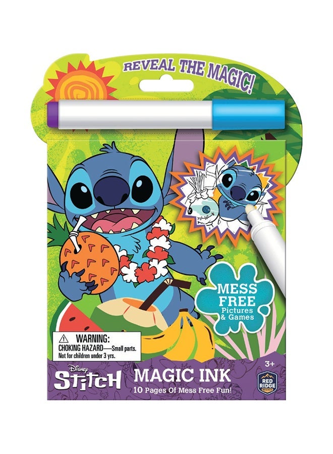 Disney Stitch Magic Ink Book with pen | 10 Pages | Magic Reveal Activities |Mess Free Fun | Learning & Educational Toy For Kids | Age 3+ - Image 1
