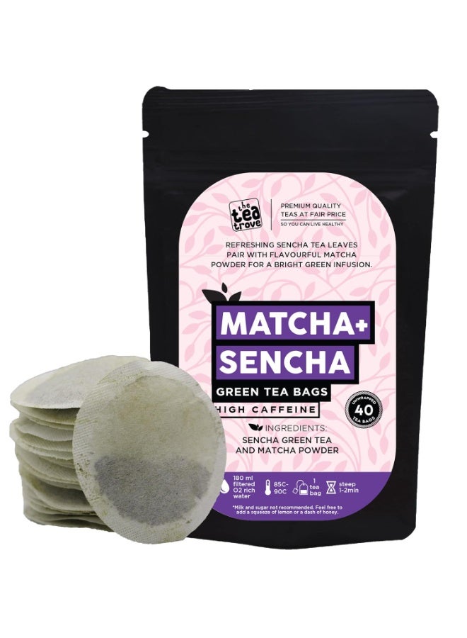 The Tea Trove Matcha Sencha Green Tea 40 Bags - Image 1