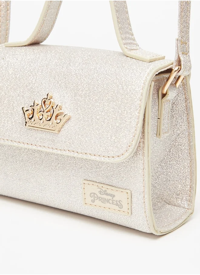 ديزني Girls Disney Textured Satchel Bag with Handle and Magnetic Closure