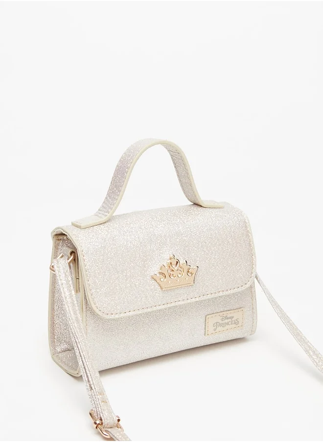 ديزني Girls Disney Textured Satchel Bag with Handle and Magnetic Closure