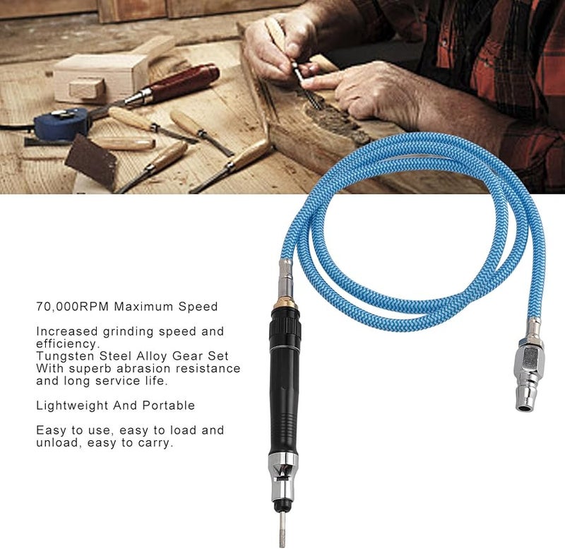 Pneumatic Pencil Die Grinder 70000RPM with 2.38mm and 3mm Collets for Metal Glass Stone Polishing - Image 3