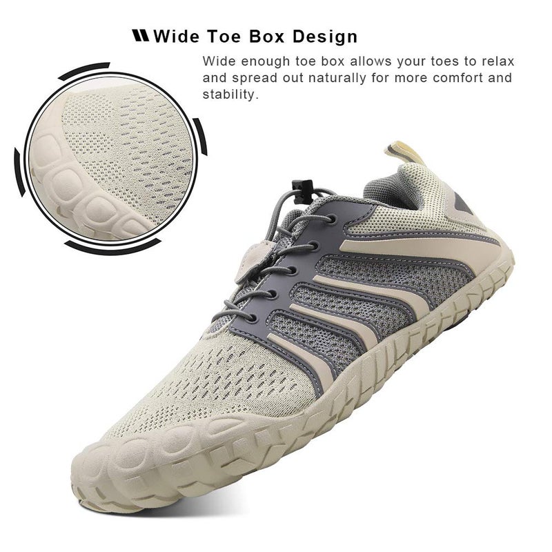 Oranginer Men's Trail Running Shoes Comfortable Wide Toe Box Shoes for Men Beige Size 6.5 - Image 3