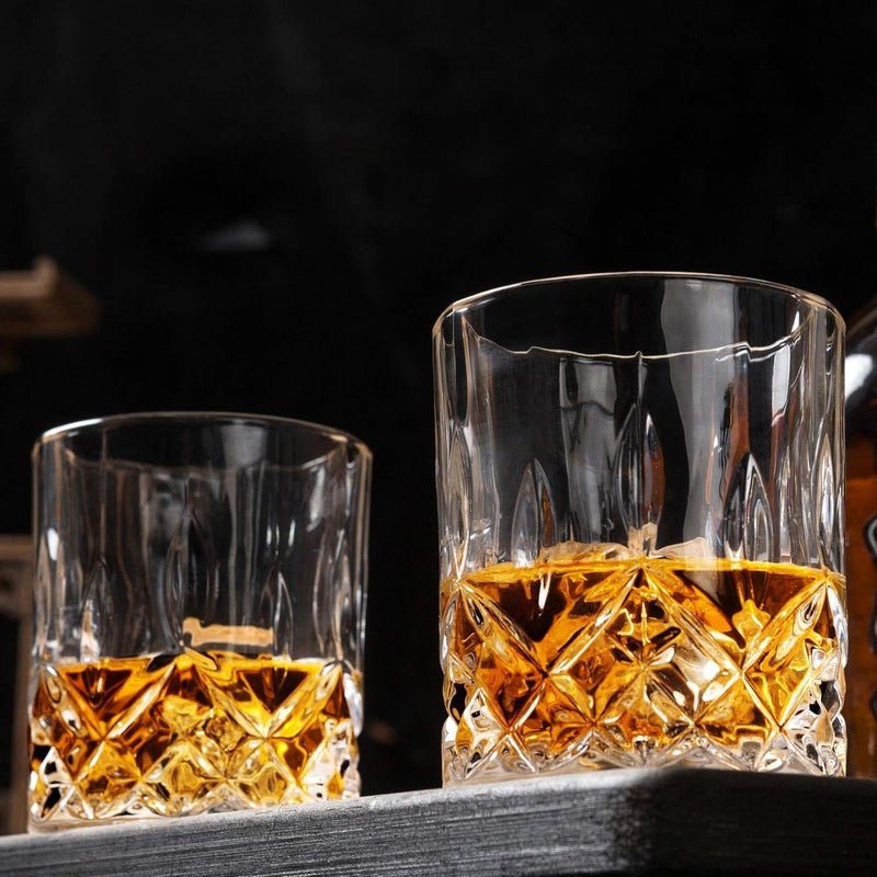KANARS Old Fashioned Whiskey Glasses with Luxury Box - 10 Oz Rocks Barware For Scotch, Bourbon, Liquor and Cocktail Drinks - Set of 4 - Men Gift - Image 4
