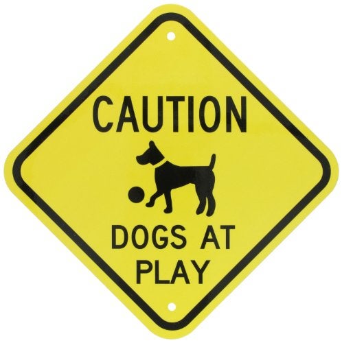 SmartSign SmartSign "Caution - Dogs At Play" Sign By  | 12" x 12" 3M Engineer Grade Reflective Aluminum  - Image 1