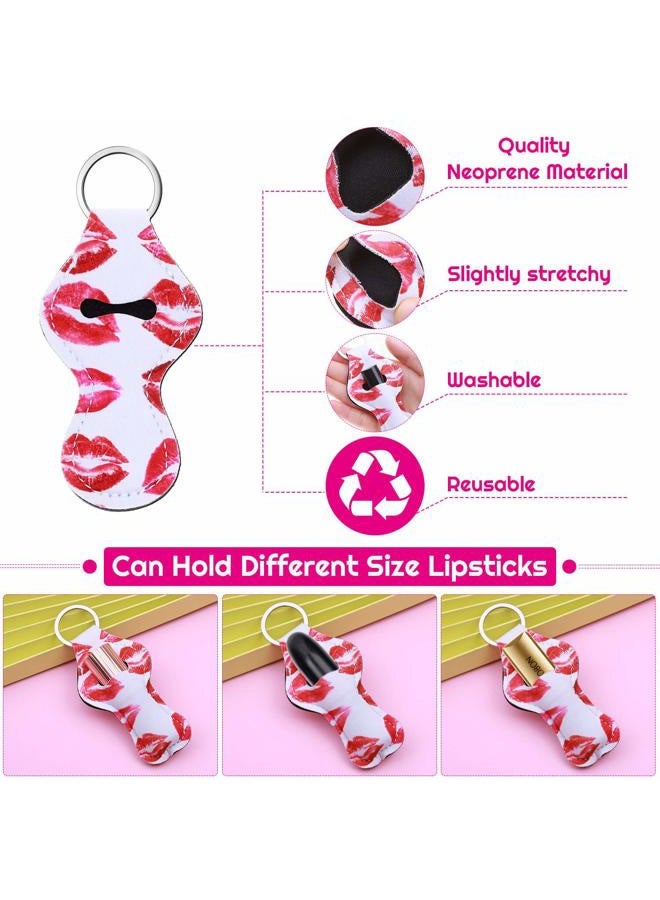 shynek Chapstick Holder Keychain, 40Pcs Lip Balm Holder Keychain Set (Neoprene, Multicolor, Women, Portable) - Image 4