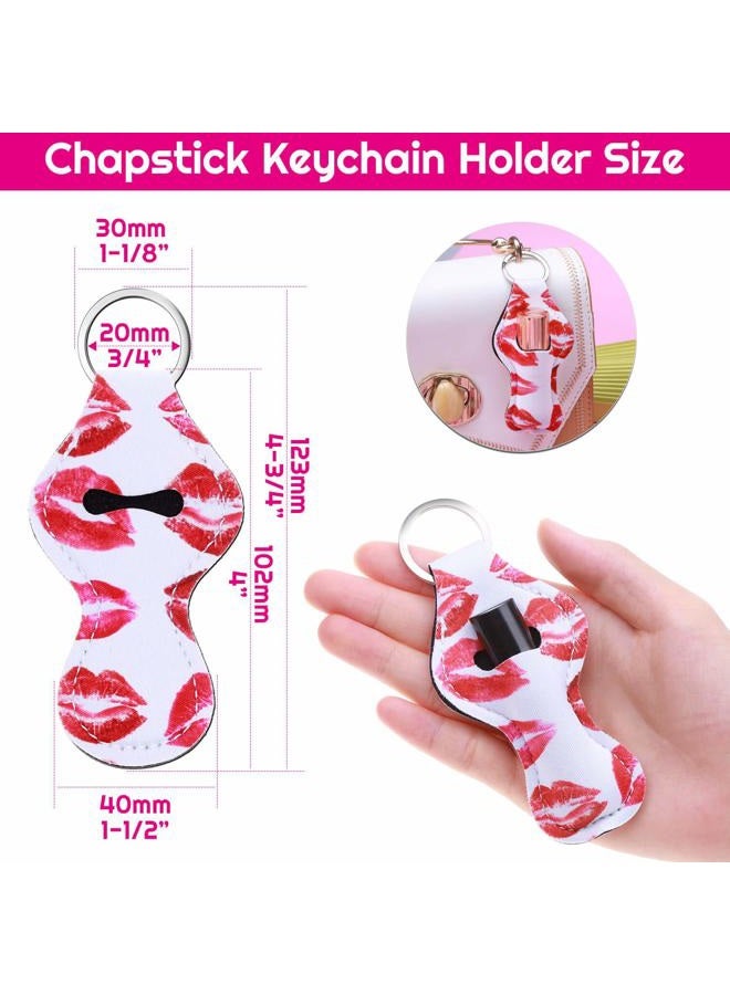 shynek Chapstick Holder Keychain, 40Pcs Lip Balm Holder Keychain Set (Neoprene, Multicolor, Women, Portable) - Image 3
