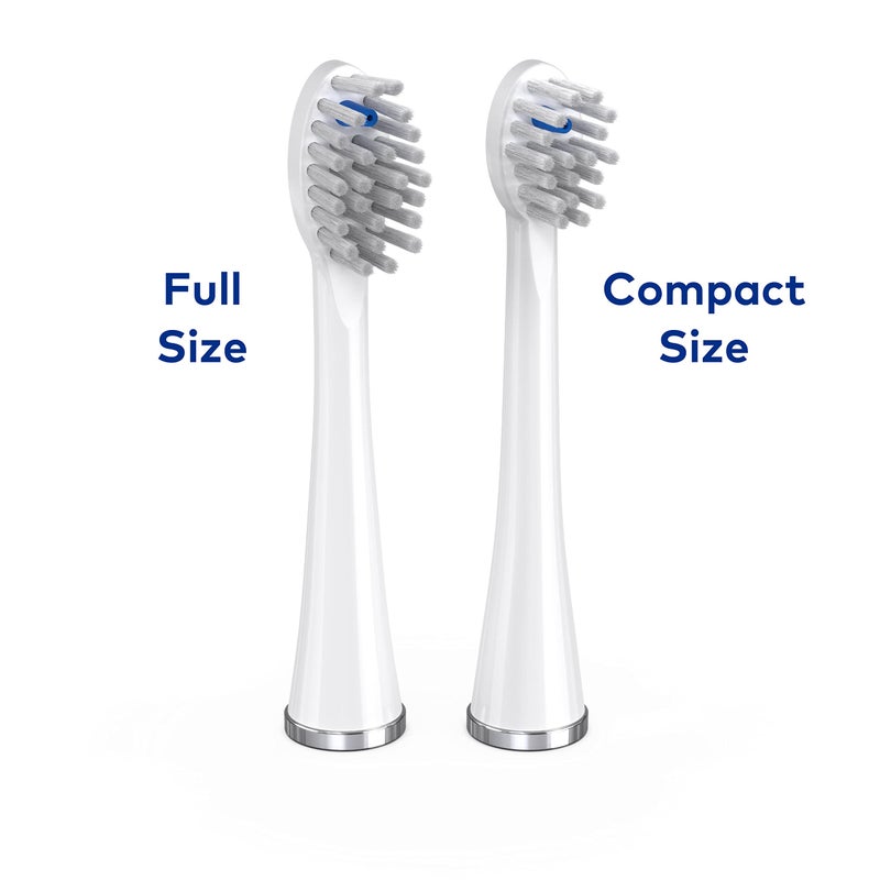 Waterpik Genuine Compact Replacement Brush Heads With Covers for Sonic-Fusion Flossing Toothbrush SFRB-2EW, 2 Count White - Image 4