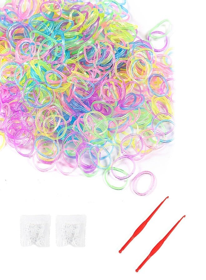 NUDFSY Plastic 1250 Pcs Bracelet Making Kit, Bracelet Making Set, Bracelet Making Kit for Girls, Loom Bands Making Kit with Small Crochet Hook and s-Shaped Buckle, Multi Color - Image 1