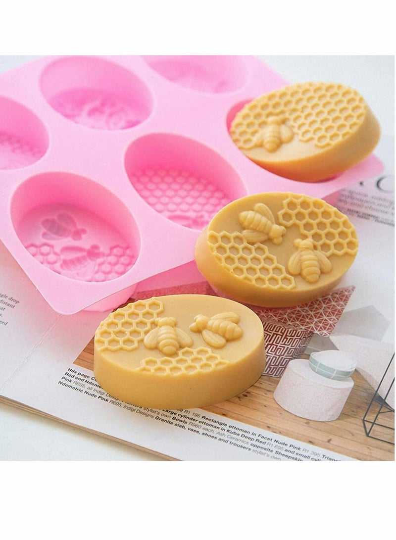 واي آند دي Silicone Soap Molds, 6 Cavity 3D Bee Honeycomb Molds DIY for Homemade Soaps, Lotion Bar, Bath Bomb, Beeswax, Chocolate and Dessert - Image 5