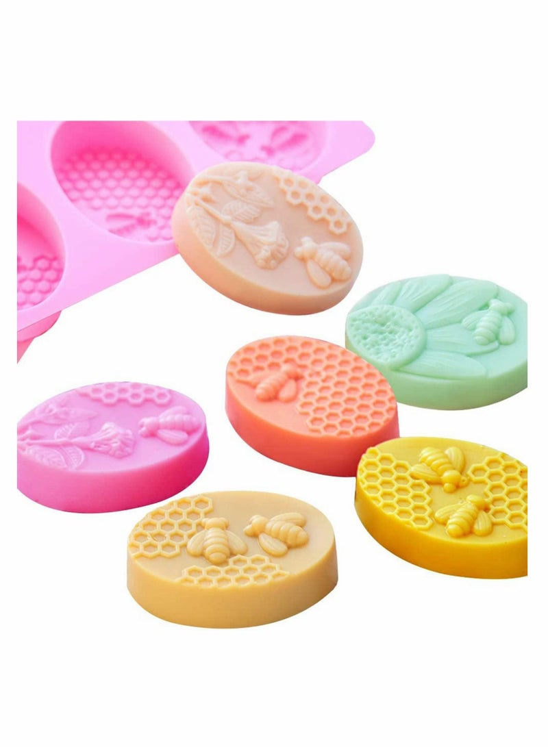 واي آند دي Silicone Soap Molds, 6 Cavity 3D Bee Honeycomb Molds DIY for Homemade Soaps, Lotion Bar, Bath Bomb, Beeswax, Chocolate and Dessert - Image 2