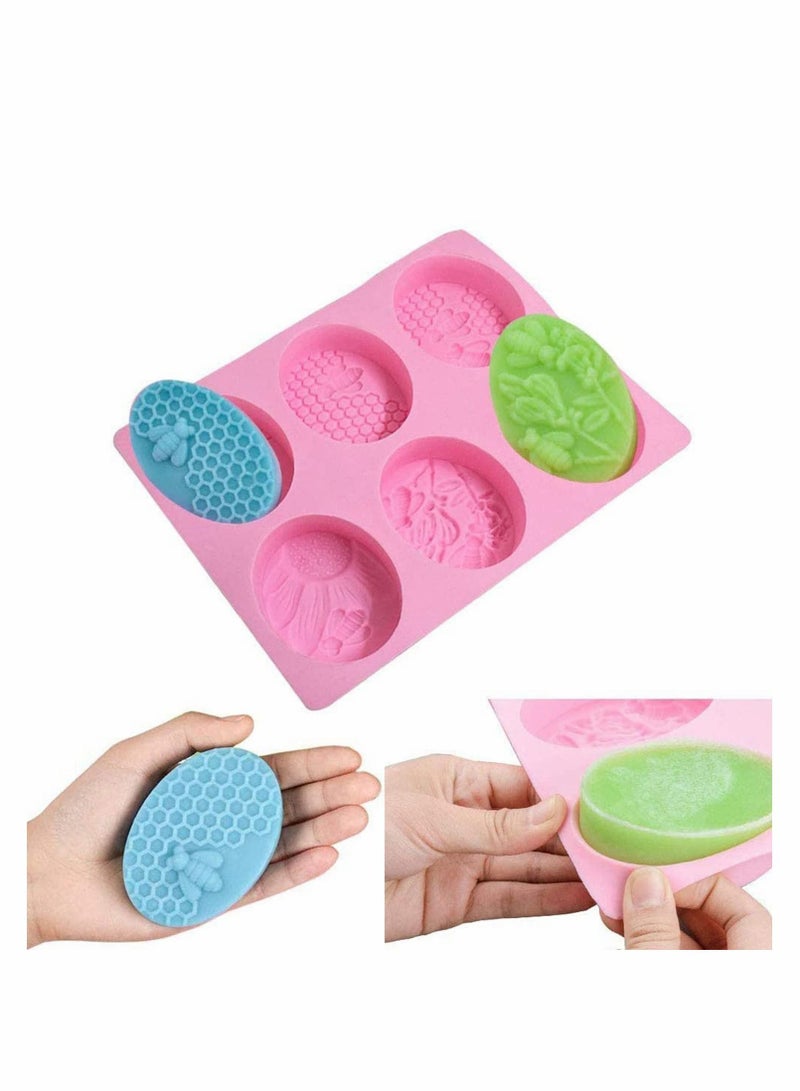 واي آند دي Silicone Soap Molds, 6 Cavity 3D Bee Honeycomb Molds DIY for Homemade Soaps, Lotion Bar, Bath Bomb, Beeswax, Chocolate and Dessert - Image 4