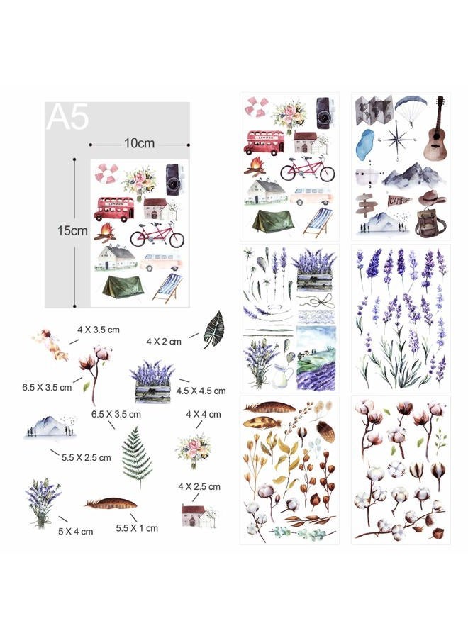 Mayplous 10 Sheets Rub On Transfer Sticker Scrapbook Stickers Flower Stickers Decoration Sticker Planner Stickers Plant Stickers for Scrapbooking Diary Album Journals DIY Arts and Crafts (Eden) - Image 2