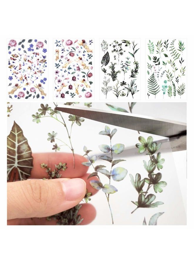 Mayplous 10 Sheets Rub On Transfer Sticker Scrapbook Stickers Flower Stickers Decoration Sticker Planner Stickers Plant Stickers for Scrapbooking Diary Album Journals DIY Arts and Crafts (Eden) - Image 3