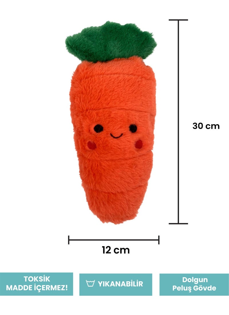 Tekno Trust - Orange Chubby Carrot Sound-Making Plush Dog Toy Tugging Biting Dog Toys - Image 1