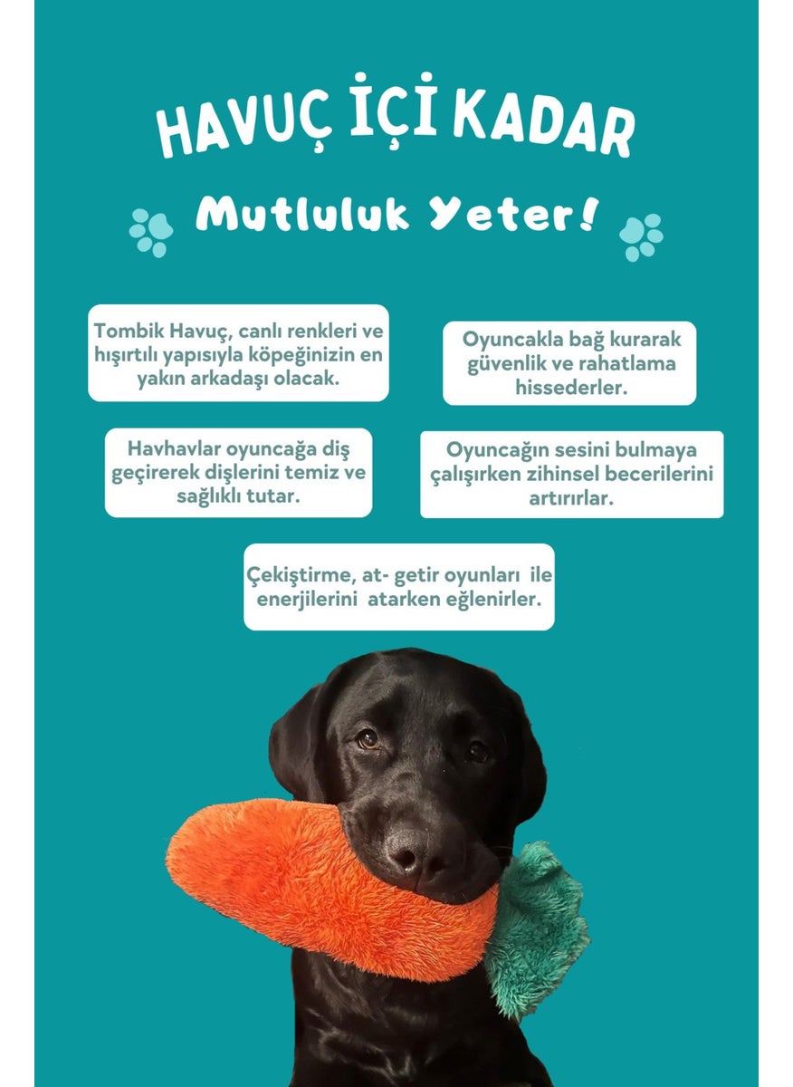 Tekno Trust - Orange Chubby Carrot Sound-Making Plush Dog Toy Tugging Biting Dog Toys - Image 1