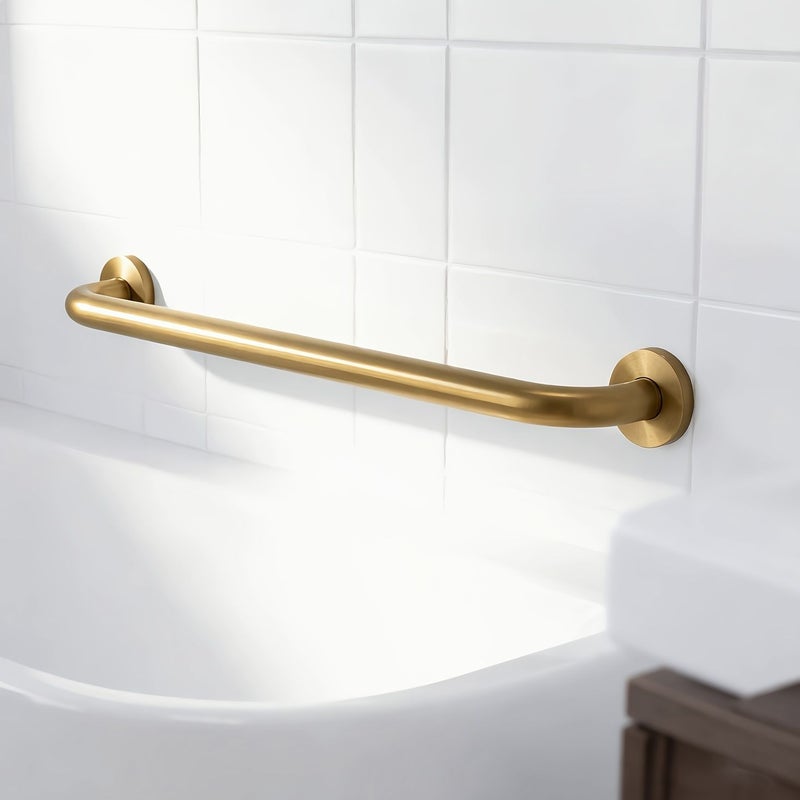 Brushed Golden Stainless Steel Bathroom Grab Bar 19.69inch Non Slip Toilet Safety Handle - Image 4