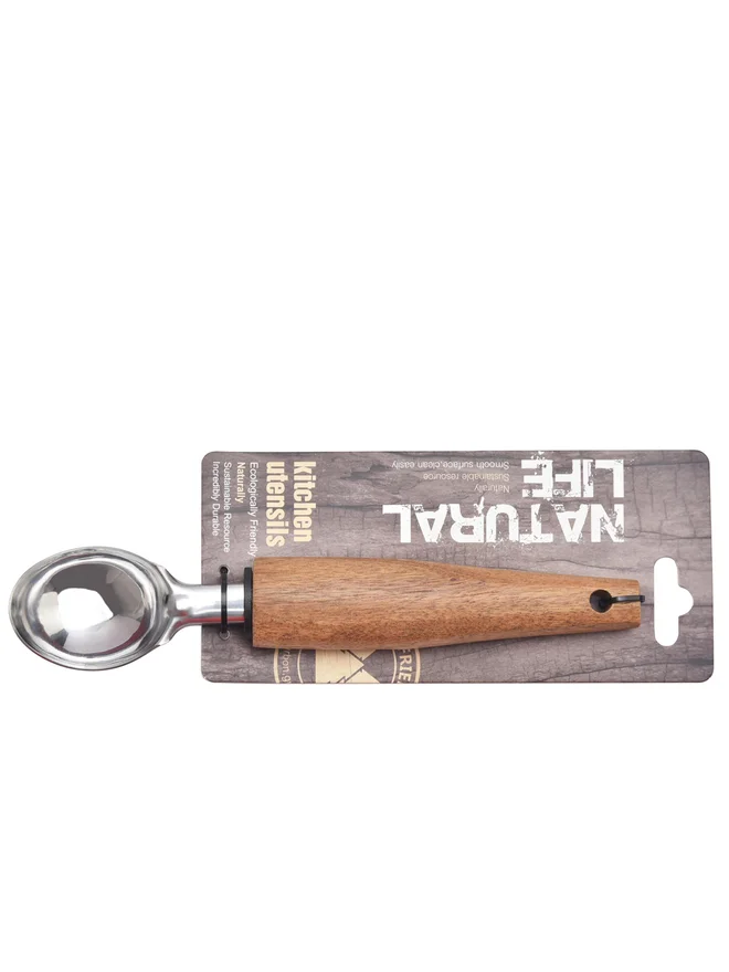 Natural Life Natural Life Staineless Steel Ice Cream Scoop With Acacia Wood Handle