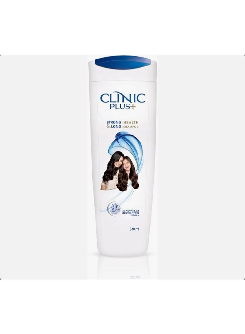 كلينيك بلس شامبو قوي وطويل الصحة، مع بروتين الحليب وزيت اللوز لتقوية الشعر وزيادة كثافته، 340 مل - Image 1