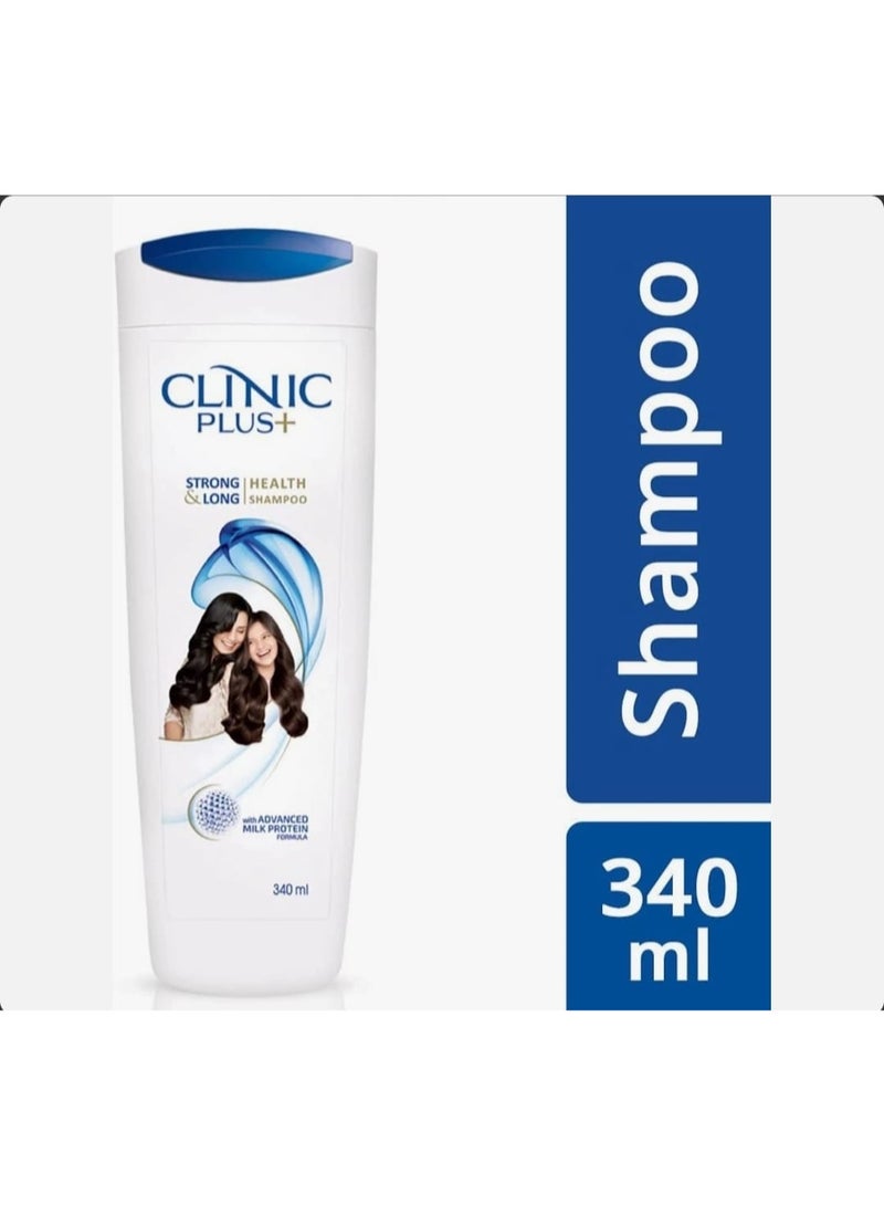 كلينيك بلس شامبو قوي وطويل الصحة، مع بروتين الحليب وزيت اللوز لتقوية الشعر وزيادة كثافته، 340 مل - Image 2