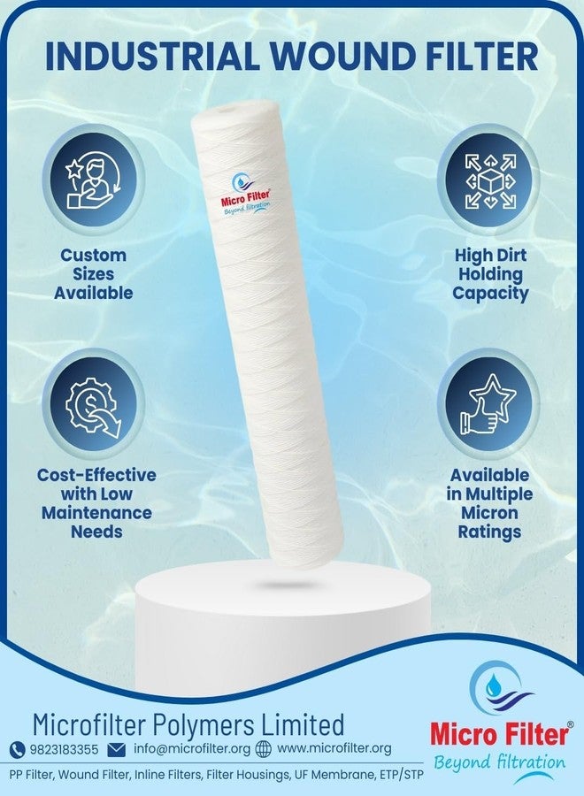 Micro Filter 10 Inch Wound Water Filter Cartridge Pack of 5 Sediment Pre Filter for RO UV UF Water Purifier Removes Dirt Sand Rust for Clean Drinking Water - Image 4