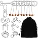 Yilloog Metal Wire Puzzle Set of 8 with Pouch Brain Teaser Puzzles IQ Test Ring Disentanglement Unlock Interlock Game Trick Metal for Party Favor Challenge E Style - Image 2
