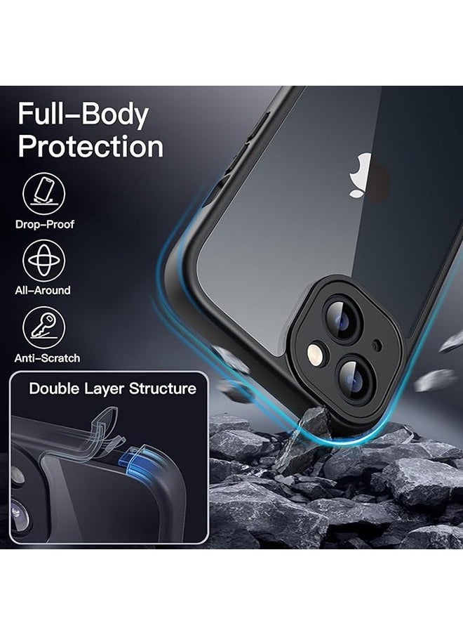Generic - Case for iPhone 13 6.1-Inch, Frosted Translucent Back Protective Slim Phone Cover, Anti-Fingerprints, Anti-Fall Drop Protection, TPU High Quality Material Shockproof Case (Black) - Image 1
