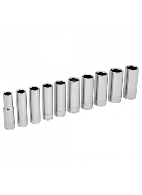Performance Tool W38402 3/8" Drive 10-Piece Metric Deep Socket Set