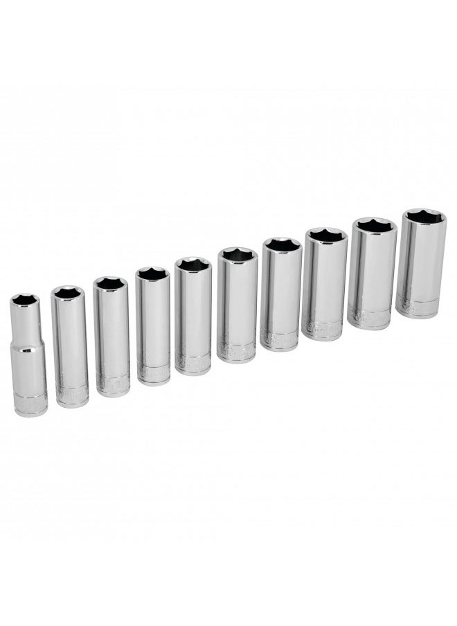 Performance Tool Performance Tool W38402 3/8" Drive 10-Piece Metric Deep Socket Set  - Image 1