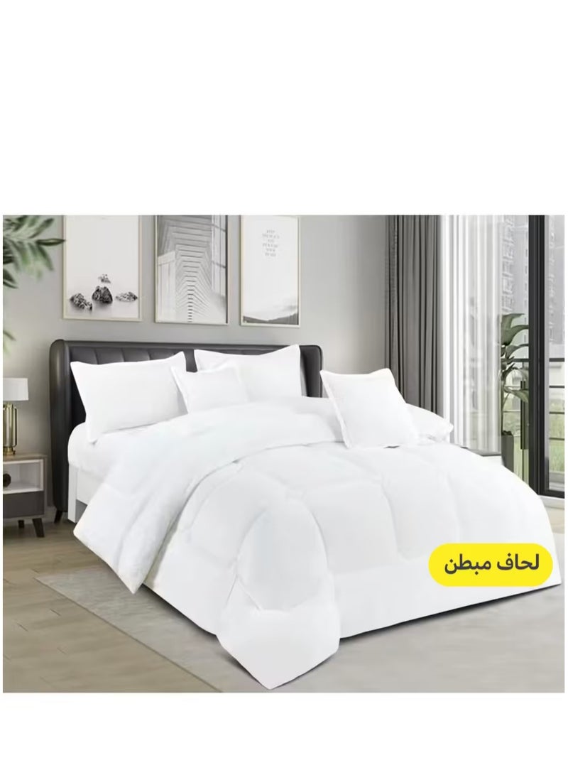 مون مفرش سرير ملكي فاخر 6 قطع – لحاف مبطن ناعم ومريح – طقم مفارش سرير فندقي فخم نفرين مقاس 250×230 سم مع وسائد وخداديات يناسب سرير مقاس 200×200 سم - Image 3