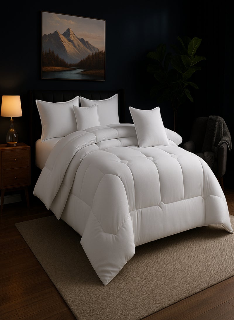 مون مفرش سرير ملكي فاخر 6 قطع – لحاف مبطن ناعم ومريح – طقم مفارش سرير فندقي فخم نفرين مقاس 250×230 سم مع وسائد وخداديات يناسب سرير مقاس 200×200 سم - Image 4