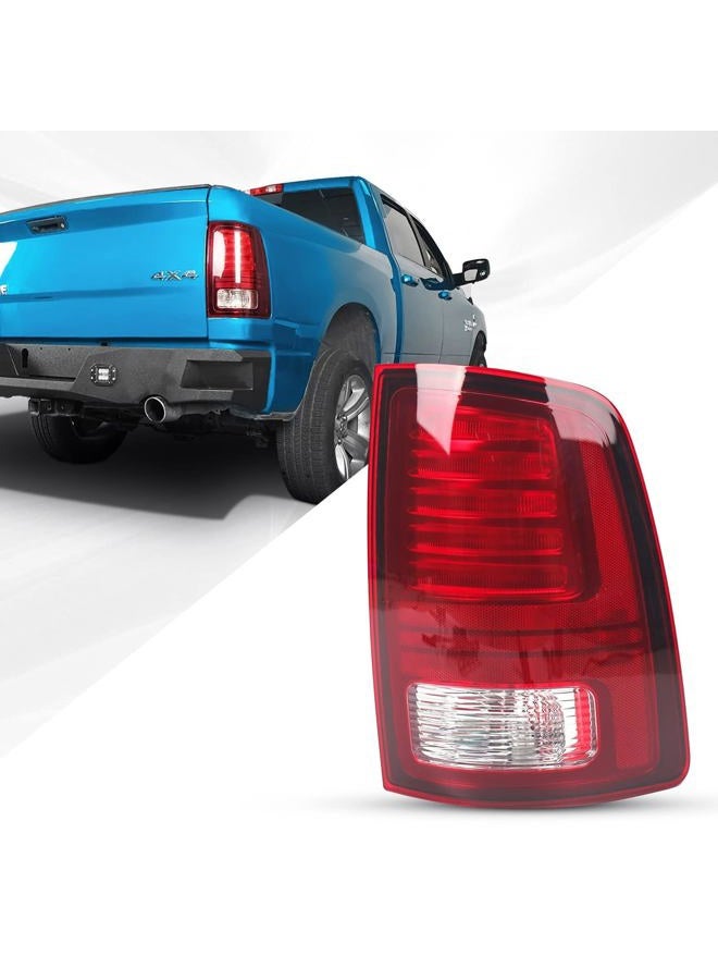 FIONE LED Tail Lights Assembly for 2013-2018 Dodge Ram 1500 & 2013-2018 Ram 2500 and 2014-2018 Ram 3500 Halogen Type & Red Lens Black Interior With Bulbs Right Passenger Side CH2800202 68093081AC - Image 1
