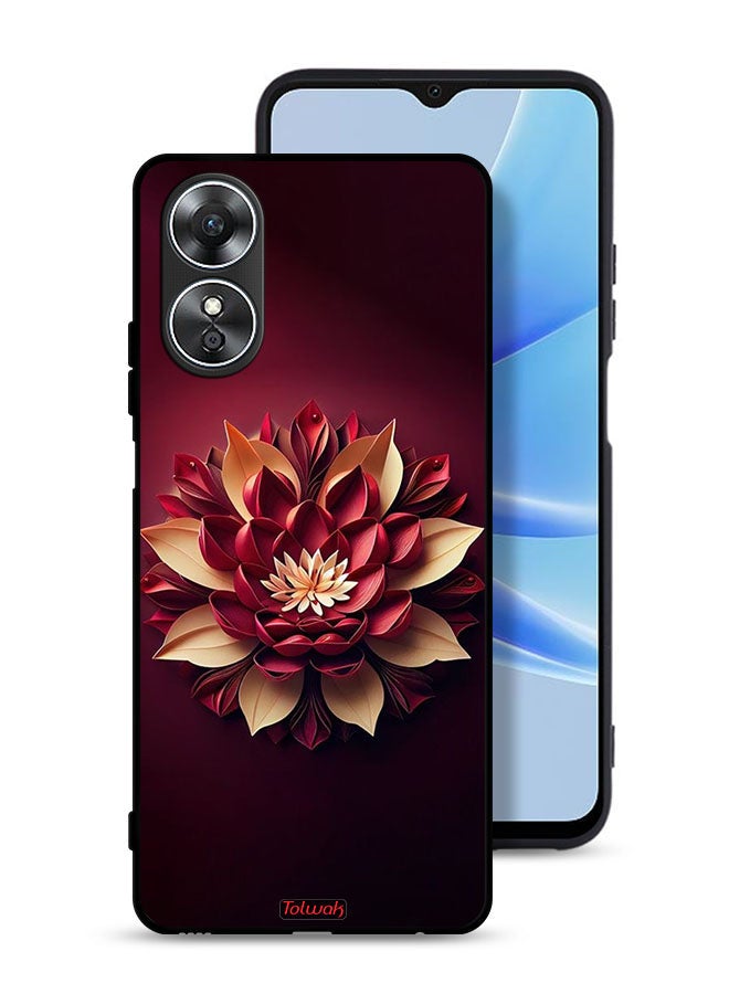 Oppo A17 Protective Case Cover Flower Abstract Design