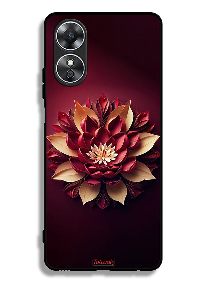 Oppo A17 Protective Case Cover Flower Abstract Design